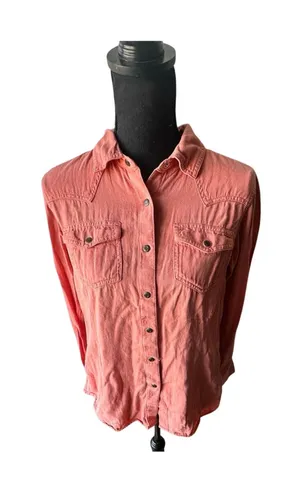 Ariat Women’s R.E.A.L. Jurlington Coral Snap Shirt M Western Chic thumbnail 1