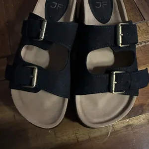 JustFab Black Platform Shoes with Buckle Straps thumbnail 2