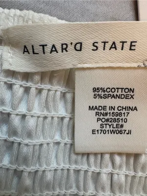 Altar’d State Ivory Fit & Flare Mini Dress NWT XXS Smocked Back thumbnail 3