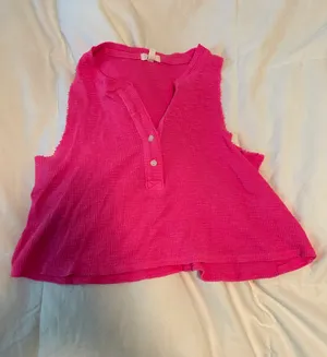 Aerie Waffle Tank Top Pink thumbnail 1