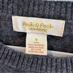 Peck‎ & Peck 2 Ply 100% Cashmere Gray Zebra Sweater Small thumbnail 2