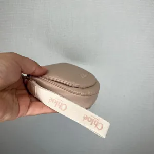 Chloé Parfum Blush Pink Pebbled Vegan Leather Wristlet Pouch Saddle Bag Logo thumbnail 3