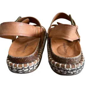 Lucky Brand Leather Sandals Women's 7M Brown Umora Platform Boho Indie Gypsy thumbnail 7