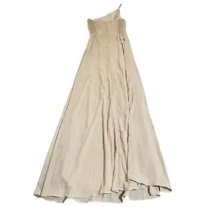 Show Me Your Mumu NWOT Shannon One Shoulder Formal Dress Maxi Size XS Dusty Blush Crisp thumbnail 5