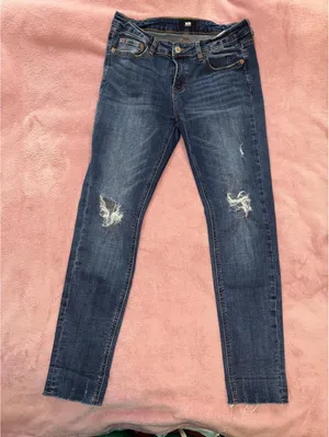 I&M Black Label Jeans Size 11 Juniors Women's Structured Denim Blue Wash Stretch thumbnail 4