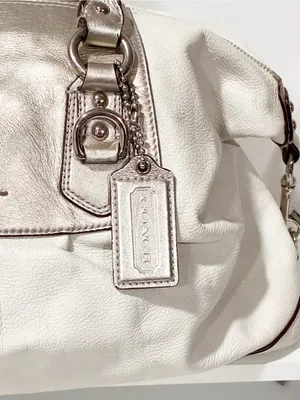 Coach Ashley Satchel Bag White Leather Top Handles K1149-F15445 thumbnail 2