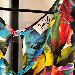 Vava by Joy Han Bright Multicolor Floral Print Romper thumbnail 4