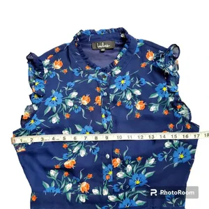 Lulu's‎ Blue Floral Mock Neck Dress thumbnail 2