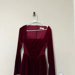 House of CB Solaine Velvet Corset Lace Midi Dress Size Small thumbnail 5