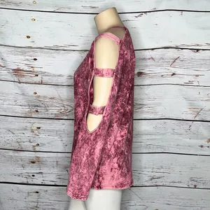 ODDY Size 2XL Pink & Purple Acid Wash Cage Long Sleeve Knit Top Shirt thumbnail 3