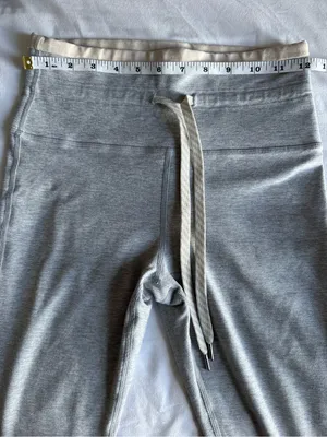 Vuori Light Heather Cream Grey Vibe Elevation Drawstring Leggings VW452 Small thumbnail 9