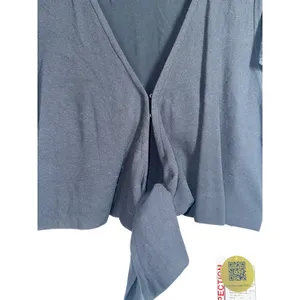 Abercrombie & Fitch Black Knit Tie Front V Neck Crop Top Black Womens Size Small thumbnail 5