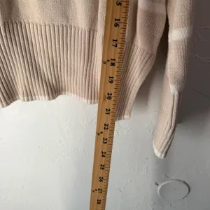 Sincerely Jules Striped Crew Neck Sweater Beige White Cotton M Minimalist‎ thumbnail 8