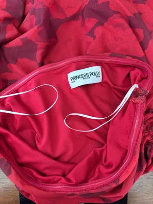 Princess Polly Red Floral Print Strapless Ruched Mini Dress (4) thumbnail 8