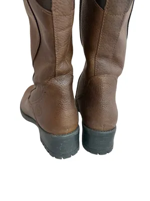 Santana Canada Tall Brown Leather Boots Sherpa Lining Rugged Outsole Size 8 thumbnail 9