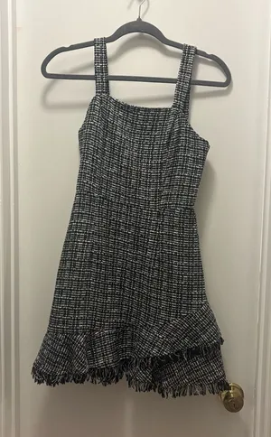 Bloomingdales Aqua Black & White Mini Dress thumbnail 1