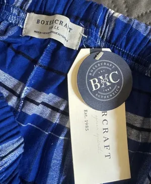 Boxercraft blue, white, and black plaid pajama pants thumbnail 2