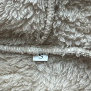 NWOT Chuncky Fleece 1/4 Zip Hoodie size S cream/light tan thumbnail 6