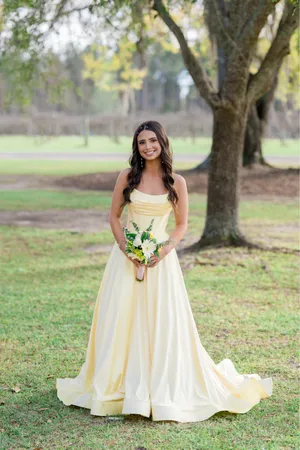 Prom Dress Yellow Size 4 thumbnail 2