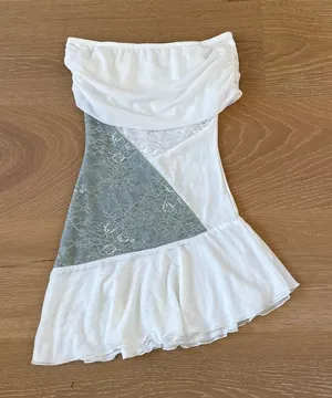Peppermayo Ocean Road Colorblock Mini Dress Size XXS in White Green thumbnail 1