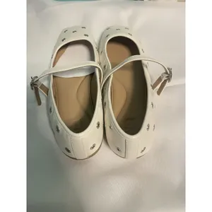 INC Leather Square Toe Dimante Buckle Strap Mary Jane Shoes Size 10.5 White BinC thumbnail 3