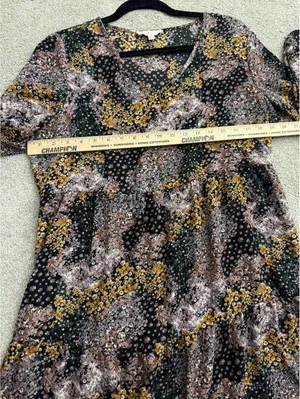 Bebop Women's Large Floral Ditsy Tiered Babydoll Tunic Dress thumbnail 8