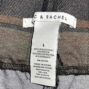 Zac & Rachel Pull on Plaid Stretch Knit Pants SZ L Academia Preppy School Girl thumbnail 3