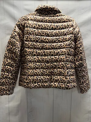 Lands' End NWT Leopard Print Down Filed Lightweight Packable Puffer Jacket thumbnail 5