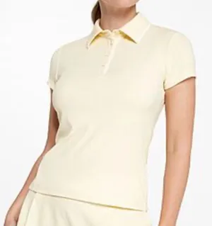CALIA by Carrie Underwood Women's Rib Short Sleeve Polo Panna Cotta | Size XXL thumbnail 1