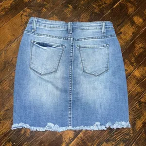 Kancan raw hem layered Y2K coastal cowgirl 3/25 denim skirt thumbnail 2