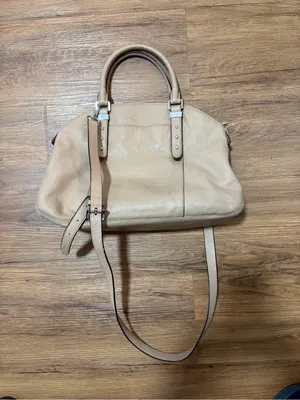Michael Kors Pebbled Leather Satchel Shoulder Bag Taupe Beige Crossbody Purse thumbnail 2