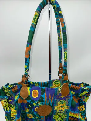 Handmade Victorian Garden Floral Cotton Canvas Tote Large Zippered Shoulder Bag thumbnail 4