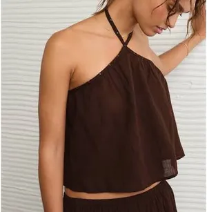 American Eagle Outfitters Brown Halter Top thumbnail 3
