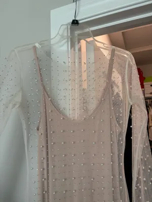 Pearl and Rhinestone Sheer Dress thumbnail 2