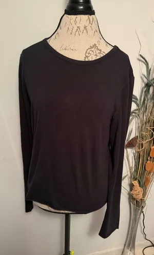 by‎ ANTHROPOLOGIE Black Long Sleeve Crew Neck Top XL Made in Mauritius thumbnail 1