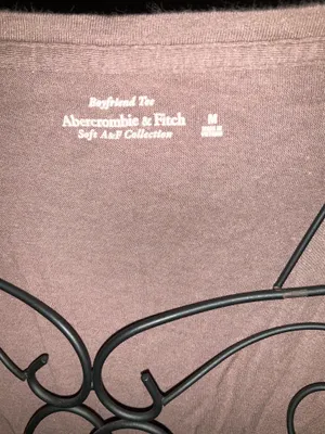 Abercrombie & Fitch Light Brown V-Neck Short Sleeve Boyfriend Tee Sz. L thumbnail 2