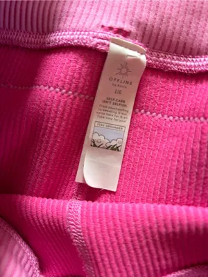 Aeropostale Pink Ribbed High-Waist Athletic Shorts thumbnail 3