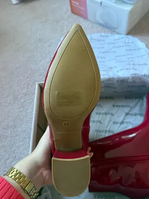 Bamboo Red Faux Leather Chunky Heel Boot thumbnail 3