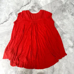 Free People Boho Oversized‎ Lagenlook Highland Tee in Azalea Red XS Xsmall thumbnail 3