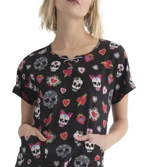 Heartsoul Dia de Las Flores print scrub top thumbnail 1