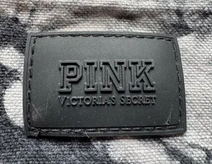 PINK Victoria’s Secret Black and Gray Acid Tie Dye Zip Top Canvas Tote thumbnail 3