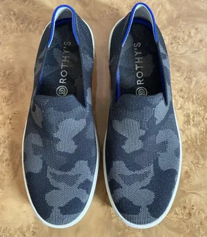 Rothy's The Original Slip-On Sneaker Grey Camo Knit Washable Sneakers Size 8 thumbnail 1