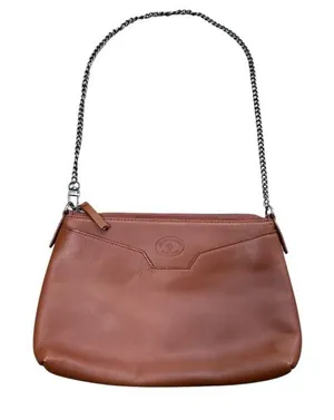 Brooks‎ Brothers Chain Strap Shoulder Bag Brown Caramel Leather Minimalist thumbnail 1