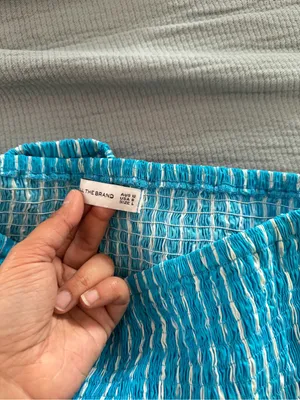 Faithfull The Brand Deva Midi Dress Strapless Blue thumbnail 11