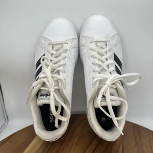 Adidas Grand Court Base Low Top Sneakers Shoes White Black EE7968 Women's 7.5 thumbnail 7