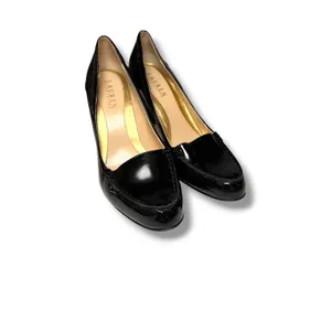 Lauren Ralph Lauren Black Leather Almond Toe High Heel Pumps Size 9M thumbnail 2