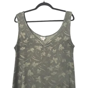 Vintage True Y2K Giovana USA Women's M Tank Dress Floral‎ Sleeveless Sage Green thumbnail 10