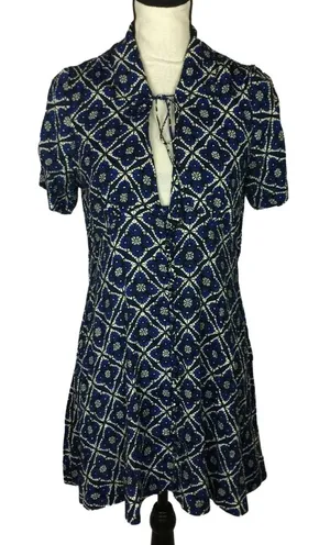 Free People Melody Mini Dress‎ Geometric Mosaic Print Cottagecore Boho thumbnail 1