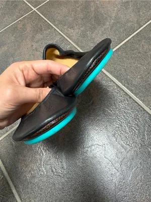 Tieks Matte Black Foldable Leather Ballet Flats Womens Shoes Blue Bottoms 10 thumbnail 5