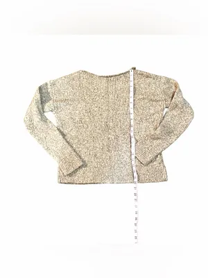 GAP DESIGNED & CRAFTED Tan & Black Marled Boucle Sweater Sz S thumbnail 2